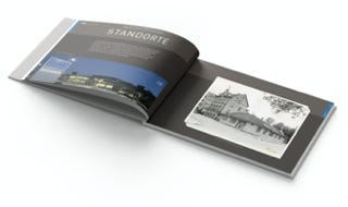 Die Rubrik »Standorte« zeigt die verschiedenen Firmensitze von DÜRR, HOMAG und SCHENK überall in der Welt. Beginnend bei ersten Firmensitz in Stuttgart Bad Cannstatt im Jahr 1896.