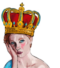 Königin, Krone, Portrait, Frau, gelangweilt, digital Painting, Illustration, Grafik Design, Artdirektion, Stuttgart, Esslingen, Neuhausen auf den Fildern.
