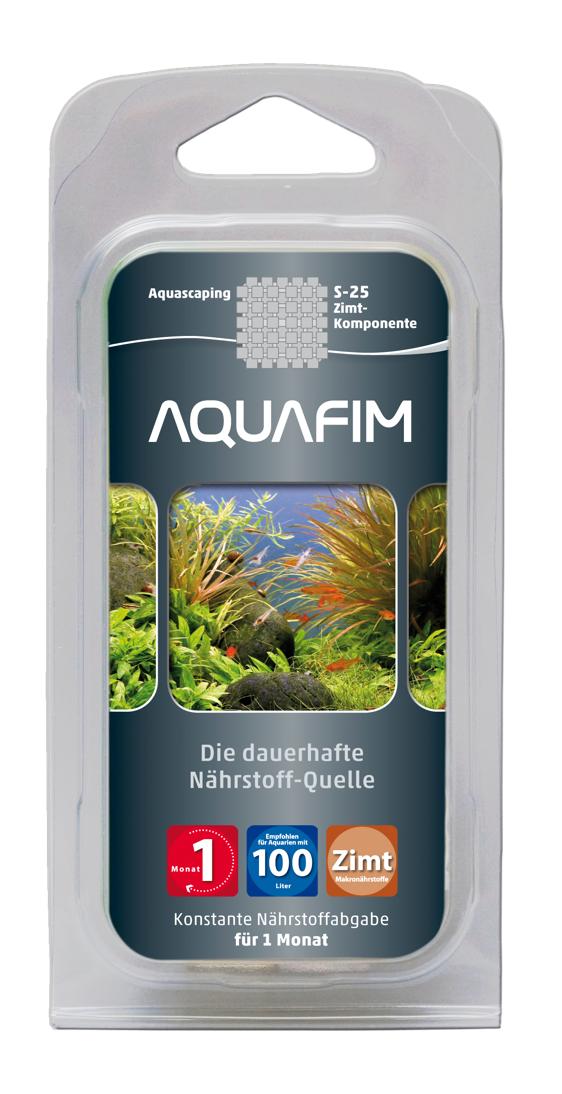 Beispiel einer Produktverpackung von Aquafim Aquaristik