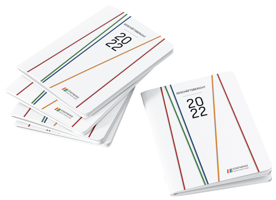 Printdesign Beispiel Geschäftsbericht Stadtwerke Sindelfingen Titelseite